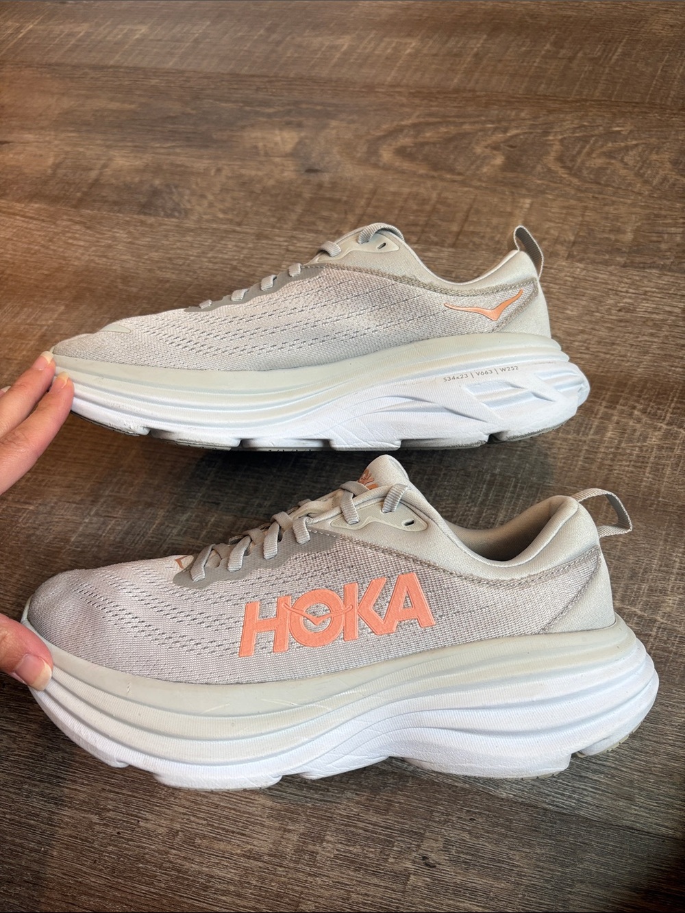 Hoka Bondi 8 Running Shoes Women’s 8.5 Harbor Mist/Lunar Rock Athletic - Picture 5 of 9